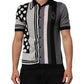 Dolce & Gabbana Black White Polka Dot Collared Polo T-shirt