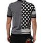 Dolce & Gabbana Black White Polka Dot Collared Polo T-shirt