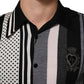Dolce & Gabbana Black White Polka Dot Collared Polo T-shirt