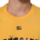 Dolce & Gabbana Yellow Secret Graden Floral Cotton CrewNeck T-shirt