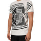 Dolce & Gabbana White Cotton Logo Bandana Print Men T-shirt