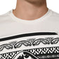 Dolce & Gabbana White Cotton Logo Bandana Print Men T-shirt