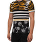 Dolce & Gabbana Multicolor Leopard Palm Leaf Men Crew Neck T-shirt