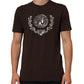Dolce & Gabbana Brown Coin Laurel Print Men Crew Neck T-shirt