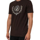 Dolce & Gabbana Brown Coin Laurel Print Men Crew Neck T-shirt