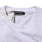 Dolce & Gabbana White Graphic Print Cotton Crew Neck T-shirt