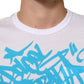 Dolce & Gabbana White Graphic Print Cotton Crew Neck T-shirt