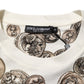 Dolce & Gabbana White Coin Print Cotton Crew Neck Men T-shirt