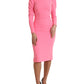 Dolce & Gabbana Pink Polyester Long Sleeves Sheath Midi Dress