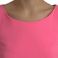 Dolce & Gabbana Pink Polyester Long Sleeves Sheath Midi Dress