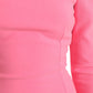 Dolce & Gabbana Pink Polyester Long Sleeves Sheath Midi Dress