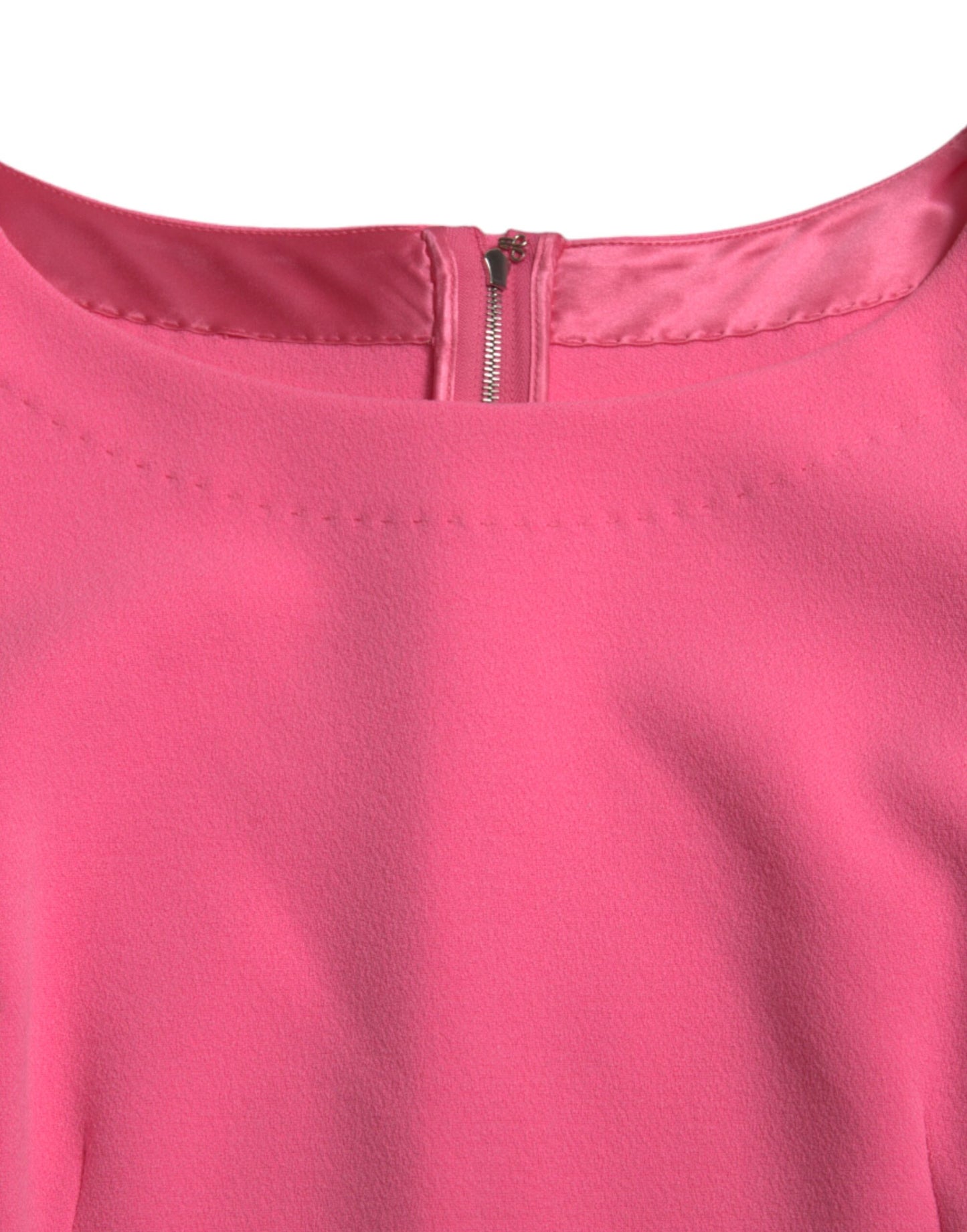Dolce & Gabbana Pink Polyester Long Sleeves Sheath Midi Dress