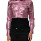 Dolce & Gabbana Pink Cotton Stretch Collared Cropped Jacket