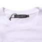 Dolce & Gabbana White Logo Print Cotton Crew Neck Men T-shirt