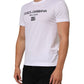 Dolce & Gabbana White Logo Print Cotton Men Crew Neck T-shirt