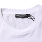 Dolce & Gabbana White Logo Print Cotton Men Crew Neck T-shirt