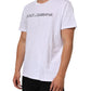 Dolce & Gabbana White Logo Print Cotton Crew Neck T-shirt