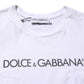 Dolce & Gabbana White Logo Print Cotton Crew Neck T-shirt
