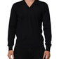 Dolce & Gabbana Black Cashmere Knit V-Neck Pullover Sweater