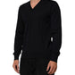 Dolce & Gabbana Black Cashmere Knit V-Neck Pullover Sweater