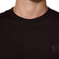 Dolce & Gabbana Brown Logo Plaque Cotton Crew Neck T-shirt
