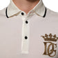 Dolce & Gabbana White Logo Embroidery Cotton Polo T-shirt