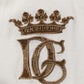 Dolce & Gabbana White Logo Embroidery Cotton Polo T-shirt