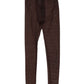 Dolce & Gabbana Brown Nylon Logo Lace Leggings Pants Underwear