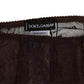 Dolce & Gabbana Brown Nylon Logo Lace Leggings Pants Underwear