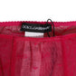 Dolce & Gabbana Fuchsia Logo Lace Tight Midi Trousers Underwear