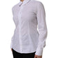 Dolce & Gabbana White Collared Long Sleeves Dress Shirt Top