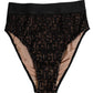 Dolce & Gabbana Black DG Logo Lace High Brief Panty Underwear