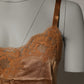 Dolce & Gabbana Brown Floral Lace Tank Lingerie Sleepwear Underwear