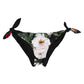 Dolce & Gabbana Black Side Tie Floral Bikini Bottom Swimwear