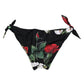 Dolce & Gabbana Black Side Tie Floral Bikini Bottom Swimwear