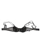 Dolce & Gabbana Black Floral Underwired Balconette Bra Underwear