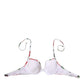 Dolce & Gabbana White Floral Print Halter Bikini Top Swimwear