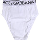 Dolce & Gabbana White Cotton Stretch High Waist Panty Underwear