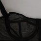 Dolce & Gabbana Black Floral Underwired Balconette Bra Underwear