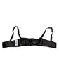 Dolce & Gabbana Black Floral Underwired Balconette Bra Underwear