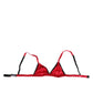 Dolce & Gabbana Red Silk Satin Triangle Soft Cup Br Underwear