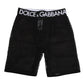 Dolce & Gabbana Black Cotton Logo Shorts Midi Trouser Underwear
