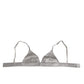 Dolce & Gabbana Gray Silk Satin Triangle Soft Cup Bra Underwear