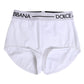 Dolce & Gabbana White Nylon Logo Waistband Shorts Underwear