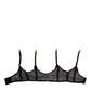 Dolce & Gabbana Black Floral Lace Nylon Strap Garter Underwear