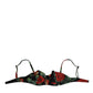 Dolce & Gabbana Black Floral Nylon Padded Balconnet Bra Underwear