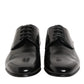 Dolce & Gabbana Black Calfskin Leather Derby Men Dress Shoes