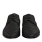Dolce & Gabbana Black Brocade Lace Up Derby Men Dress Shoes