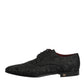 Dolce & Gabbana Black Brocade Lace Up Derby Men Dress Shoes