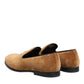 Dolce & Gabbana Brown Suede Slip On Men Loafers Formal Shoes